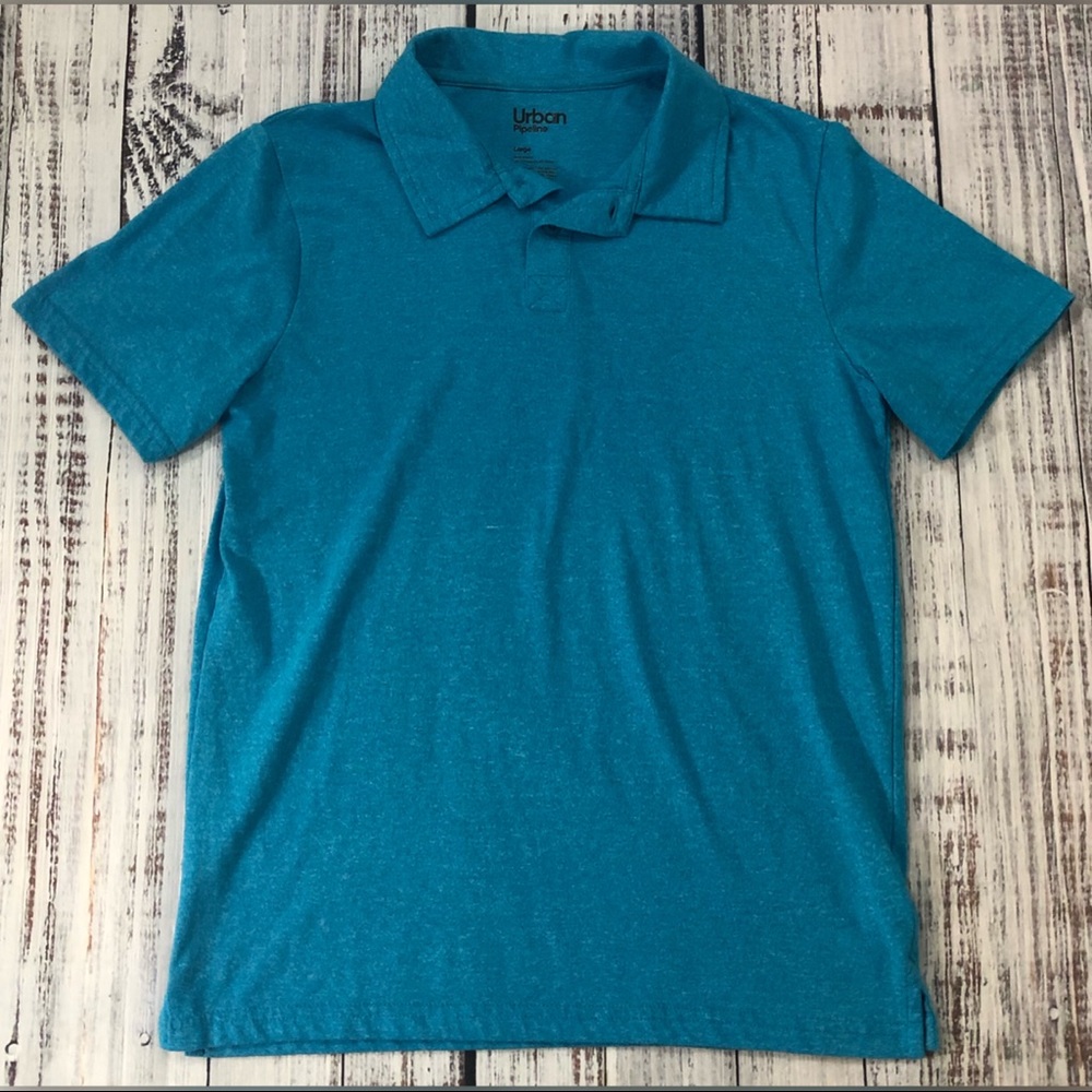 Boys Urban Pipeline Bright Blue Heather Short Sleeve Polo Shirt